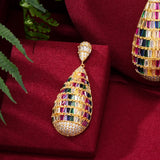 GODKI Luxury Water Drop Cubic Zircon Nigerian Necklace Earring Jewelry Sets For Women Wedding Indian Dubai Bridal Jewelry Sets