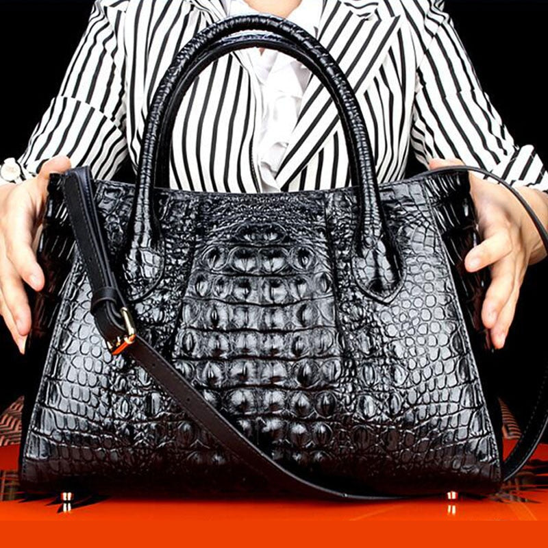 Handbag women's leather Tote Bag Quality Cowhide Crocodile Pattern bags 2021 women's brand Luxury Designer Women's bag