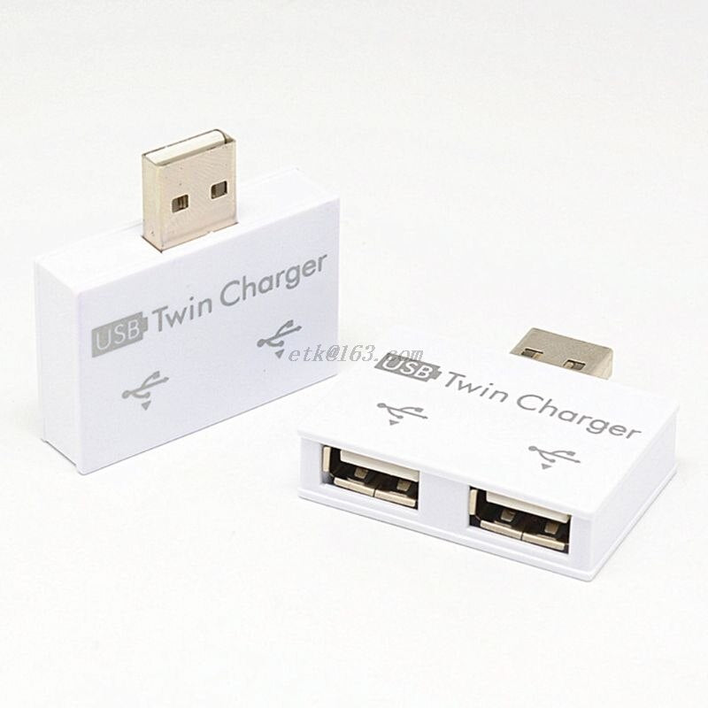 Fashion Mini USB Hub 2 Ports USB 2.0 Splitter Charger Adapter for Mobile Phone PC Computer Tablet Accessories