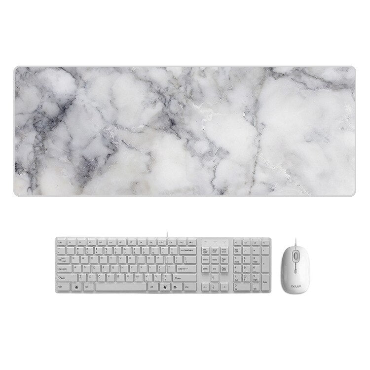 80x30cm Large Marble Desk Pad Mouse Pad Chill Gamer Waterproof Leather kawaii Desk Mat Computer Keyboard Table Decoration Cover