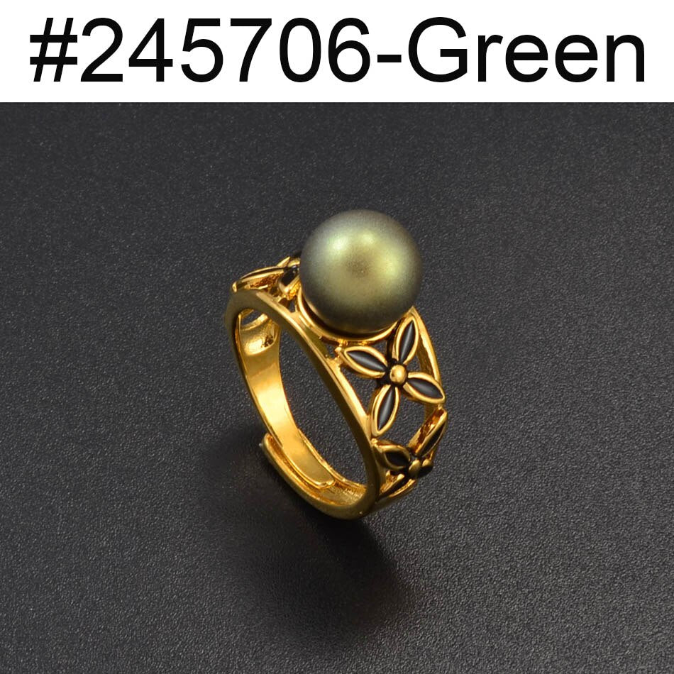 Anniyo Hawaiian Flower Pearl Ring New Zealand Australia Ring Guam Wedding Party Jewelry Chuuk Polynesian #245606