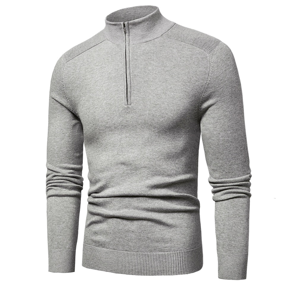 Luulla Men Spring New Casual Cotton Turtleneck Sweaters Pullover Men Autumn Fashion Knitted Zip Sweater Jacket Men Collection