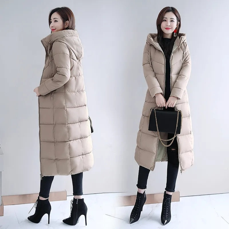 2022 New Winter Jacket Women Parkas Hooded Casual Overcoat Female Jacket Cotton Padded Parka Oversize Outwear Plus Size 6XL