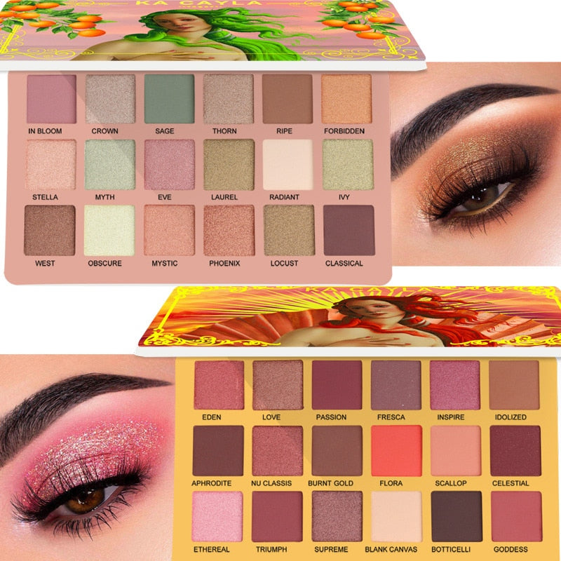 18 Colors Glazed Neon Eyeshadow Palette Colorful Waterproof Eye Makeup Palette Lasting High Pigment Effect Eye Shadow Cosmetics