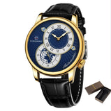New FORSINING FSG8201 Men's Watch Waterproof Mechanical Mens Watches Leather Belt Luxury Business Automatic Watch Men Wristwatch