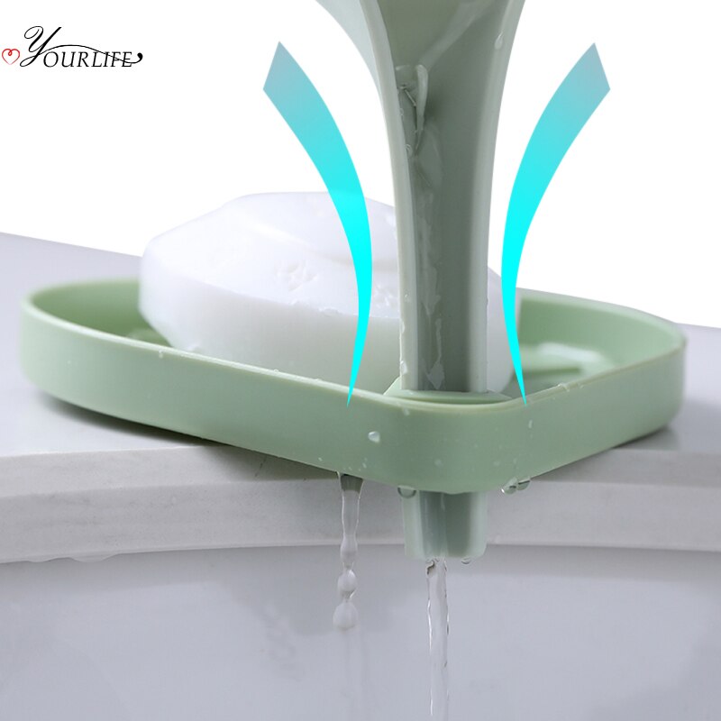 OYOURLIFE Three-dimensional Leaf Soap Box Bathroom Double Layer Non-slip Drain Soap Tray Soap Holder Bathroom Accessories