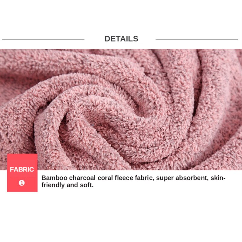 70x140cm Bamboo Charcoal Coral Velvet Bath Towel Adult Soft Absorbent Microfiber Bamboo Fabric Towel Bathroom Bath Towel Sets