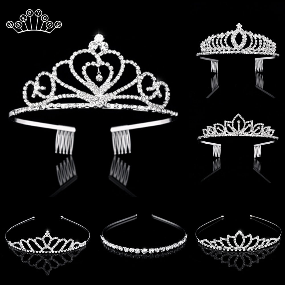 Bridal Crystal Tiaras and Crowns Headband Kid Flower Girls Bridesmaid Wedding Hair Accessiories Hair Jewelry