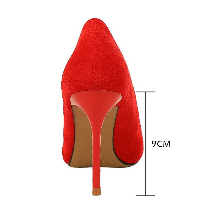 BIGTREE Shoes 2021 New Women Pumps Suede High Heels Shoes Fashion Office Shoes Stiletto Party Shoes Female Comfort Women Heels