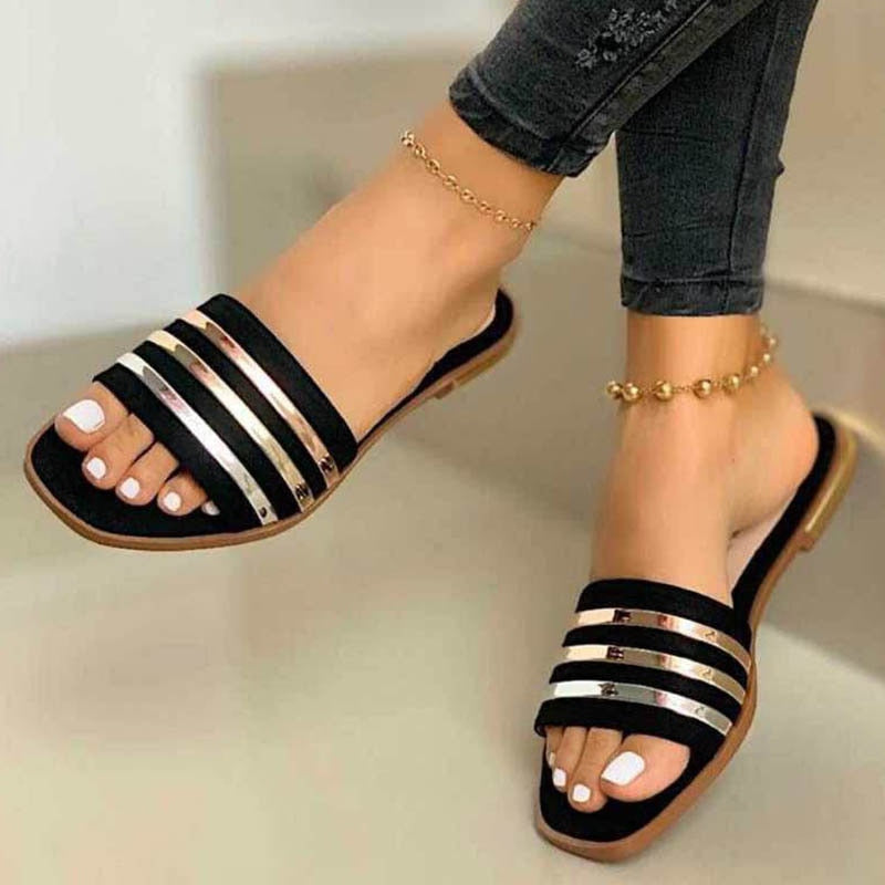 Women's Sandals Gladiator Slip On Woman Flats Shoes Heels Peep Toe Ladies Casual Shoes Female Summer Sandalias Plus Size 35-43