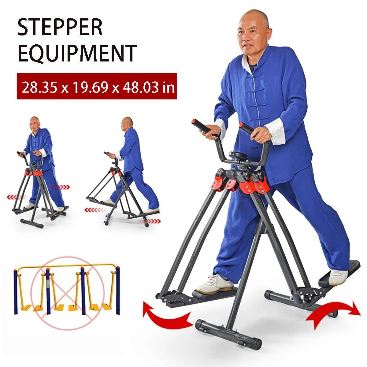 Fitness Exercise Stepper Cardio Machine Indoor Cycling Bikes LCD Display Soft Handle Bar Pedal Bike Home Gym Equipment Airwalker