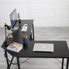 L-Shaped Desktop Computer Desk Study Table Office Table Easy to Assemble Can Be Used in home and office Black