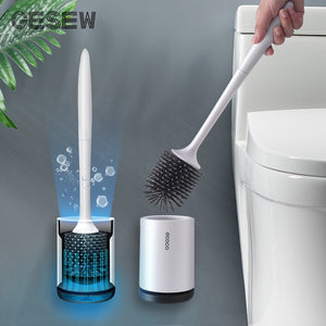GESEW Silicone TPR Toilet Brush and Holder Quick Drain Cleaning Brush Tools for Toilet Household WC Bathroom Accessories Sets