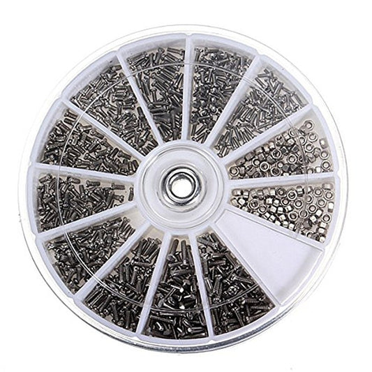 12 Kinds 600/1000 Pcs of Small Stainless Steel Screws Electronics Nuts Assortment for Home Tool Kit