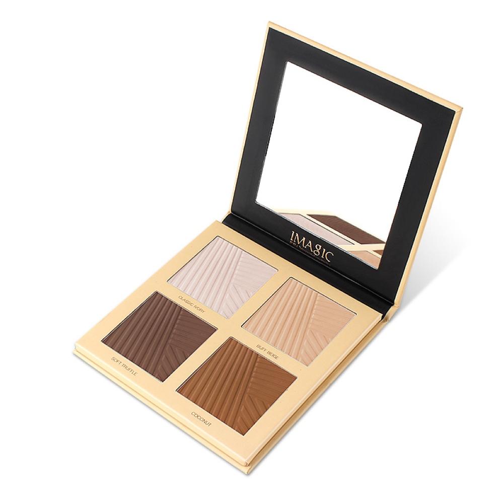 IMAGIC 4-Color Waterproof Face Concealer Makeup Fixer Palette Makeup Facial Bronze Glow Face Contour Powder Highlighter Cosmetic