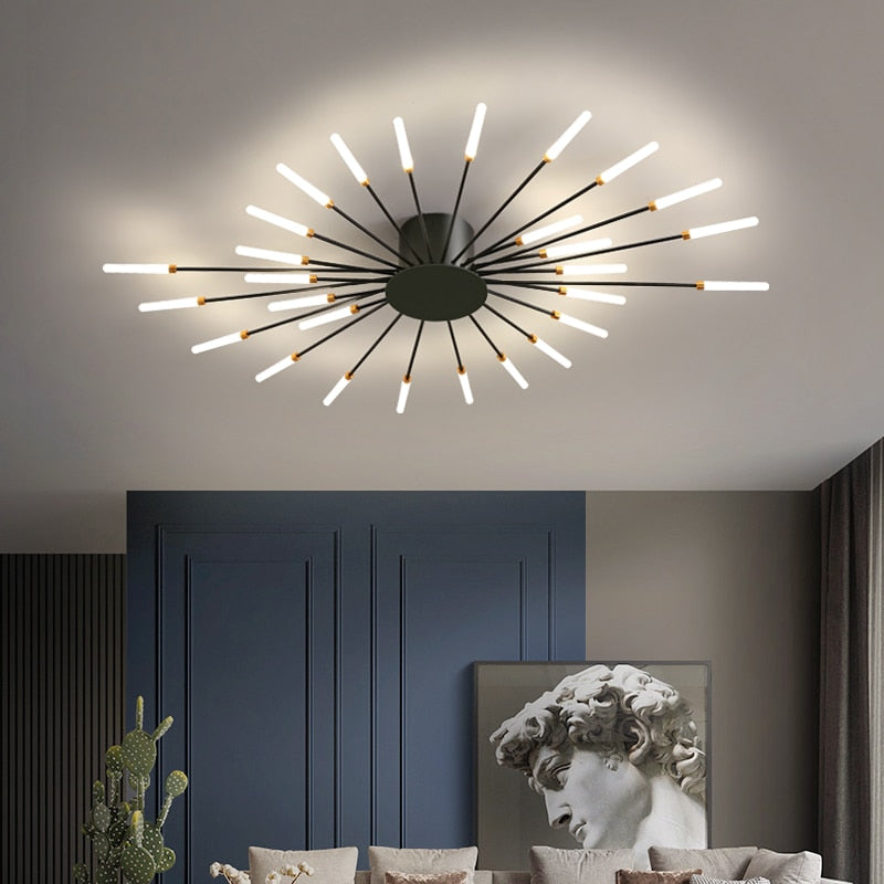 LED Chandelier Ceiling For Dining Living Room Bedroom Home Decoration Hanging Lights Gold Or Black Modern Creative New Fixtures