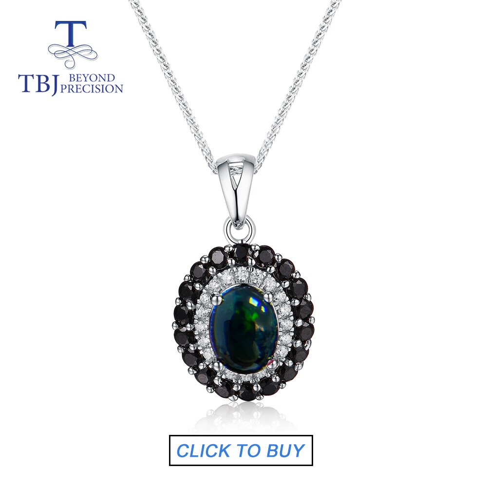 3.8ct black Opal Jewelry Set oval cut 7*9mm gemstone jewelry 925 sterling silver fine jewelry for women best gift