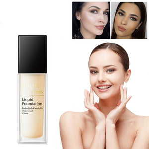 BLUETHIN Base Face Liquid Foundation Cream Full Coverage Concealer Oil-control Easy to Wear Soft Face Makeup Foundation