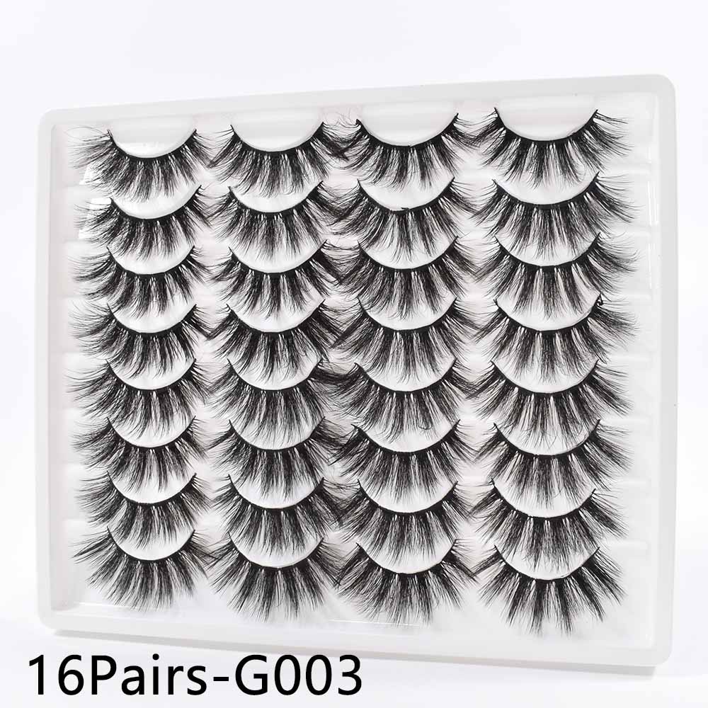 14/16Pairs  Black Mink Thick False Eyelashes Cils Soft Make Up Faux Cross Lashes Eyelashes Wholesale maquiagem cilios