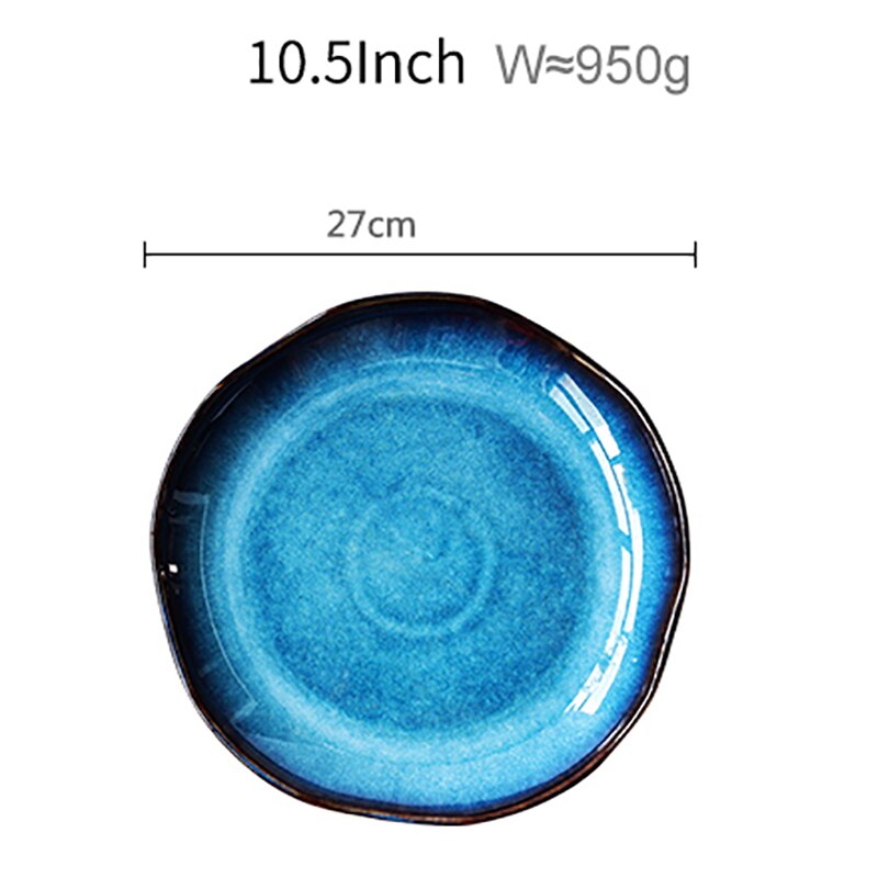 Ceramic Plates Pigmented Irregular Dishes Japanese Style Creative Steak Dessert Tray Household Tableware Kitchen Dinner Plates