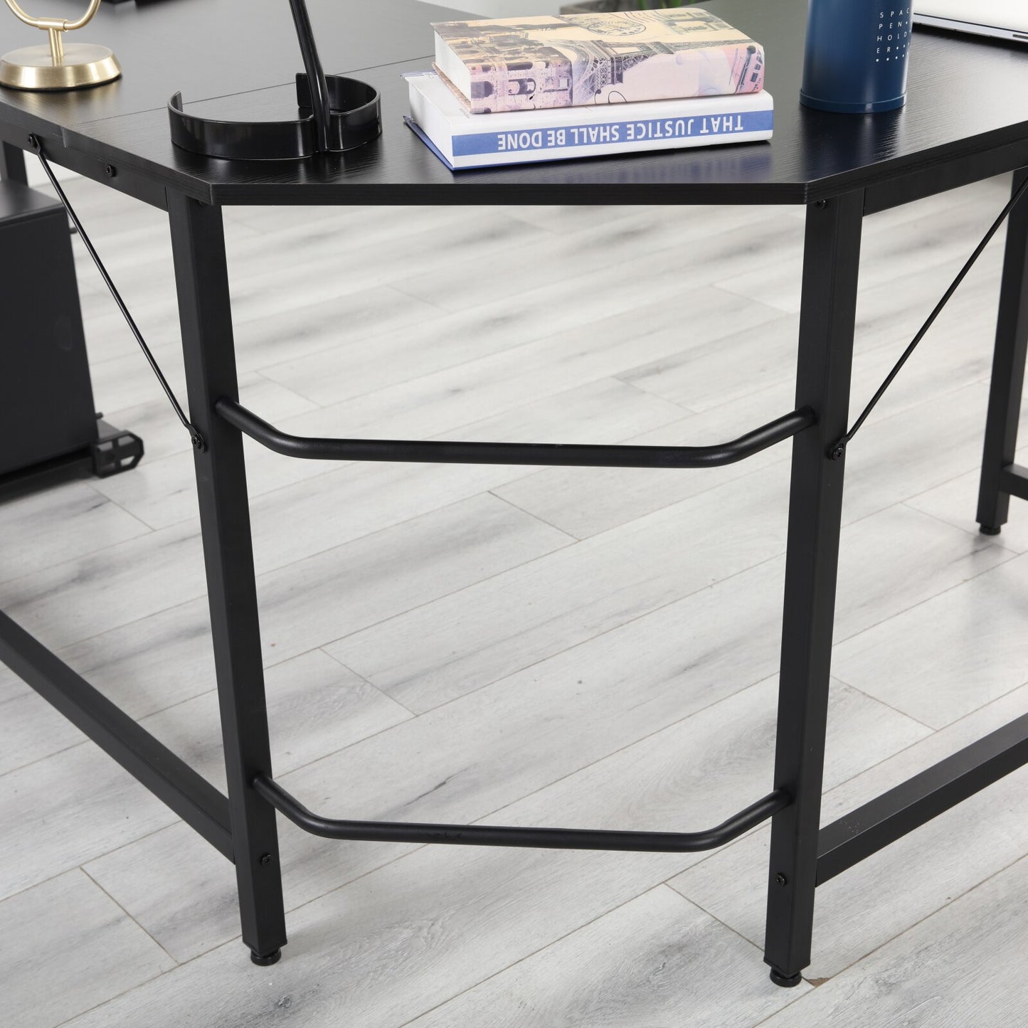 L-Shaped Desktop Computer Desk Study Table Office Table Easy to Assemble Can Be Used in home and office Black