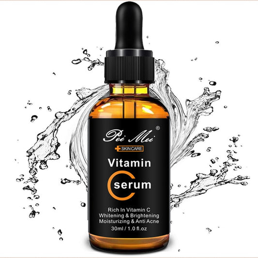 30ml Vitamin C Facial Serum Whitening Brightening Moisturizing Improve Roughness Lighten Spots Hyaluronic Acid Facial Essence