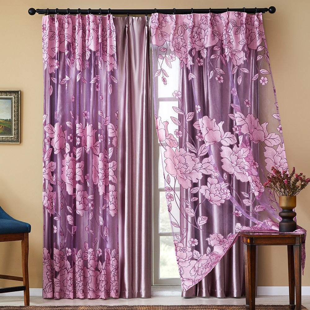 YokiSTG Modern Luxury Embroidered Sheer Curtains for Living Room Bedroom Kitchen Door Tulle Curtains Drapes Window Treatments