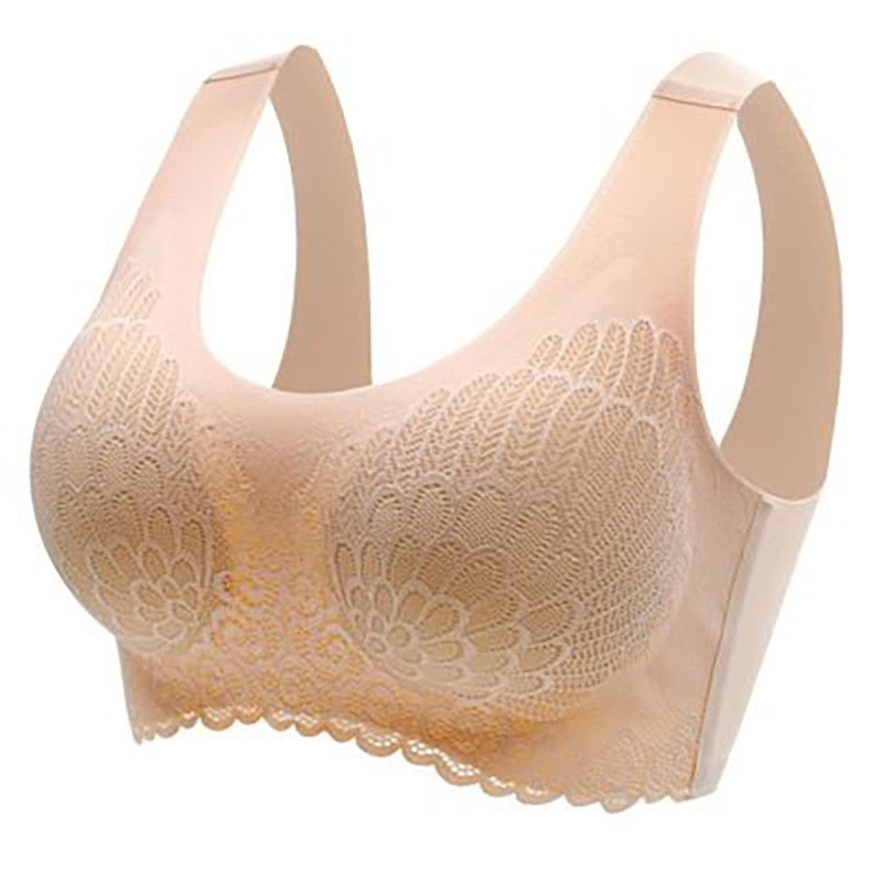 3pcs Latex Bra Seamless Bras For Women With Pad Vest Top Bra