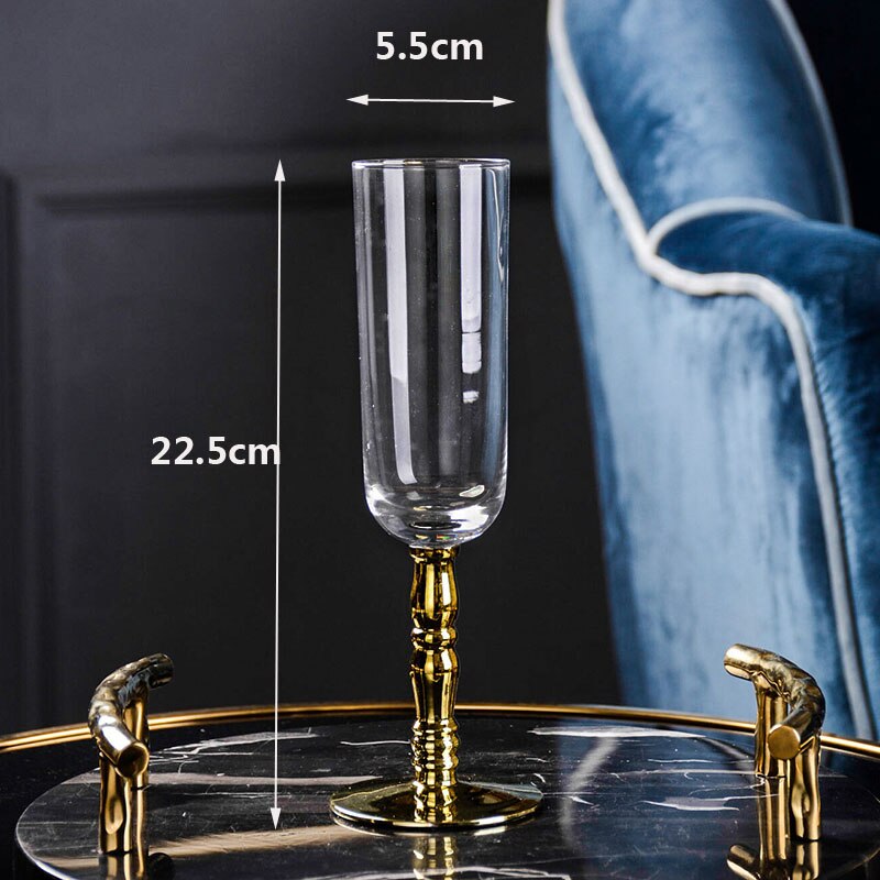 High quality Crystal glass cup golden side Goblet Wine Cup Champagne Glasses Creative Bar party hotel Home Drinking Ware