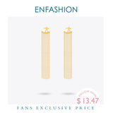 Enfashion Long Tassels Dangle Earrings Gold Color Earings Drop Earrings For Women Long Earring Fashion Jewelry brinco