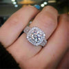 HOYON 14K White Gold Color 1 Carat Moissanite Square Ring for Women Bague Full White Loose Diamond Wedding Jewelry