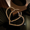 FYUAN Fashion Big Heart Crystal Hoop Earrings for Women Bijoux Geometric Rhinestones Earrings Statement Jewelry Gifts