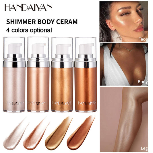 Hot sell bronze pearl white pearlescent fluorescent liquid highlighter spray illuminates the face and body to brighten highlight