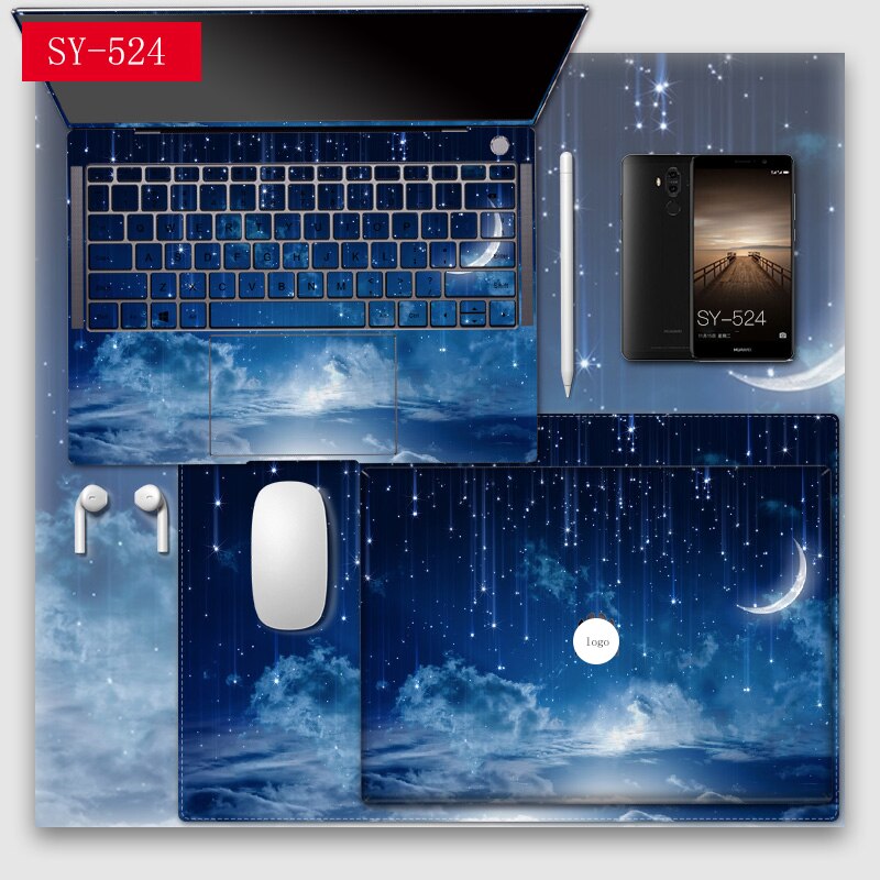 PVC Labtop Decal Laptop Stickers for Lap Top Cover Screen Border Keyboard Protection Decal For Huawei Matebook x Pro Skin E D