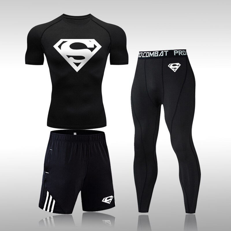 Tracksuit Men Sports Suit Gym Fitness Compression Clothes Running Jogging Sportwear Exercise Workout Rashguard Tights