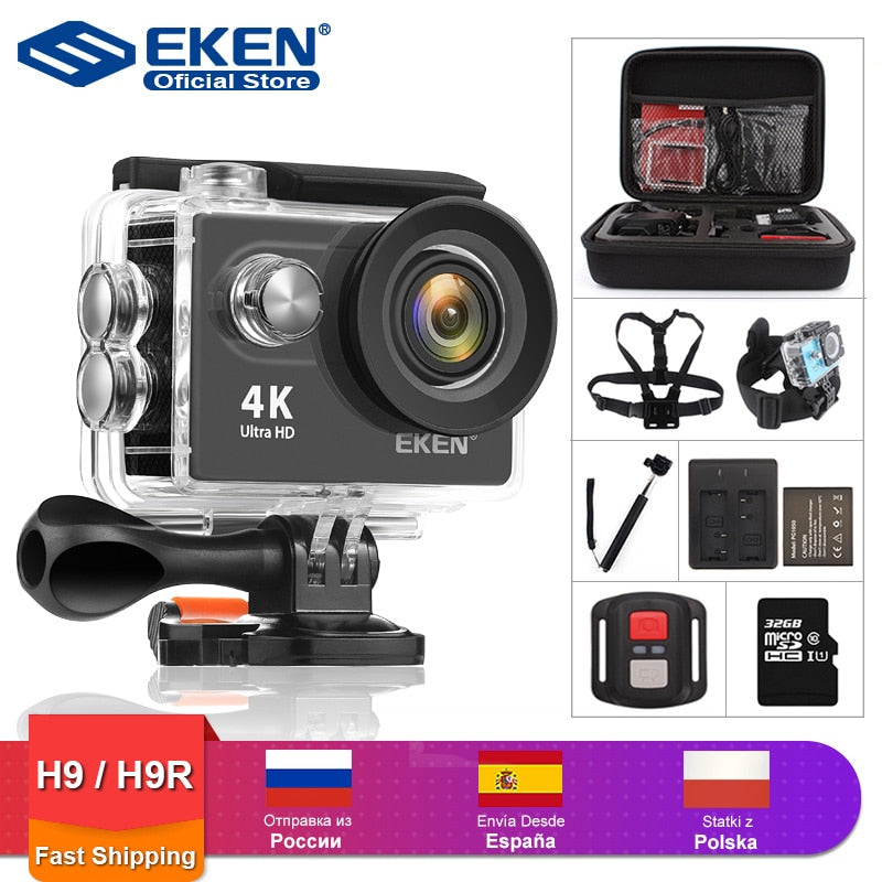 EKEN H9R H9 Action Camera Ultra HD 4K 30fps WiFi 2.0-inch 170D Underwater Waterproof Helmet Video Recording Cameras Sport Cam