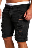 Men's Denim Chino Fashion Shorts Washed Denim Boy Skinny Runway Short Men Jeans Shorts Homme Destroyed Ripped Jeans Plus Size