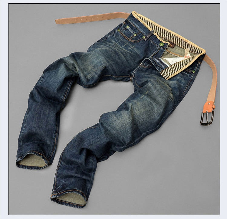 Men's Business Jeans Classic Spring Autumn Male Skinny Straight Stretch Brand Denim Pants Summer Overalls Slim Fit Trousers 2022