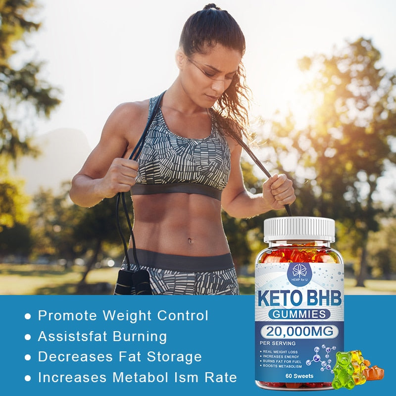 HFU 30PCS Keto Gummies Weight Loss Speed Up Natural Slimming Products Reduces Anxiety & Stress Boost Immunity Provide Energy