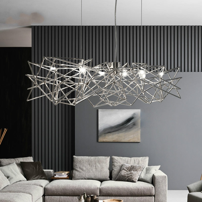 Nordic modern restaurant led chandeliers novelty luxury art bar decoration lighting minimalist living room bar hanging lights