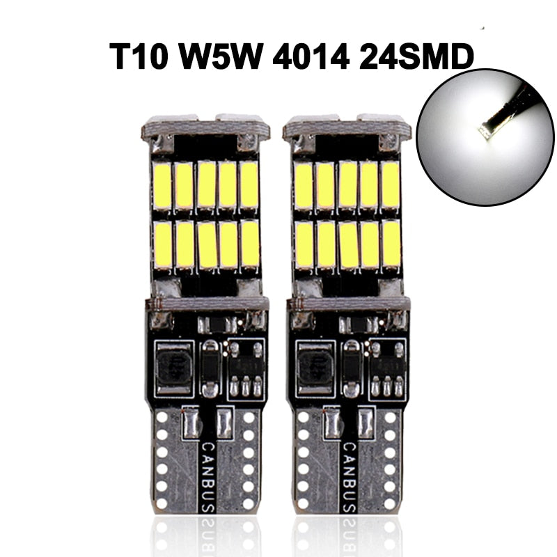 2x Car Signal Light T15 W16W LED Bulb T10 W5W 4014 LED Lights Canbus No error High Power White DC 12V Reverse Back Parking Lamps