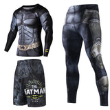Men Sportswear Superhero Compression Sport Suits Quick Dry Clothes Sports Joggers Training Gym Fitness Tracksuits Running Set