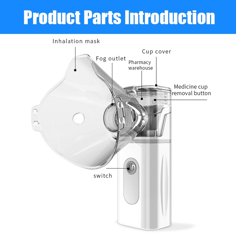 Inhaler Asthma Steam Device Portable Steaming Cleaner Machine Slient Sprayer Atomization Adult Equipment Rechargeable Humidifier