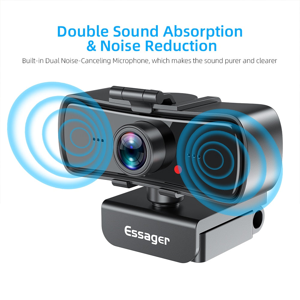 Essager C3 1080P Webcam 2K Full HD Web Camera For PC Computer Laptop USB Web Cam With Microphone Autofocus WebCamera For Youtube