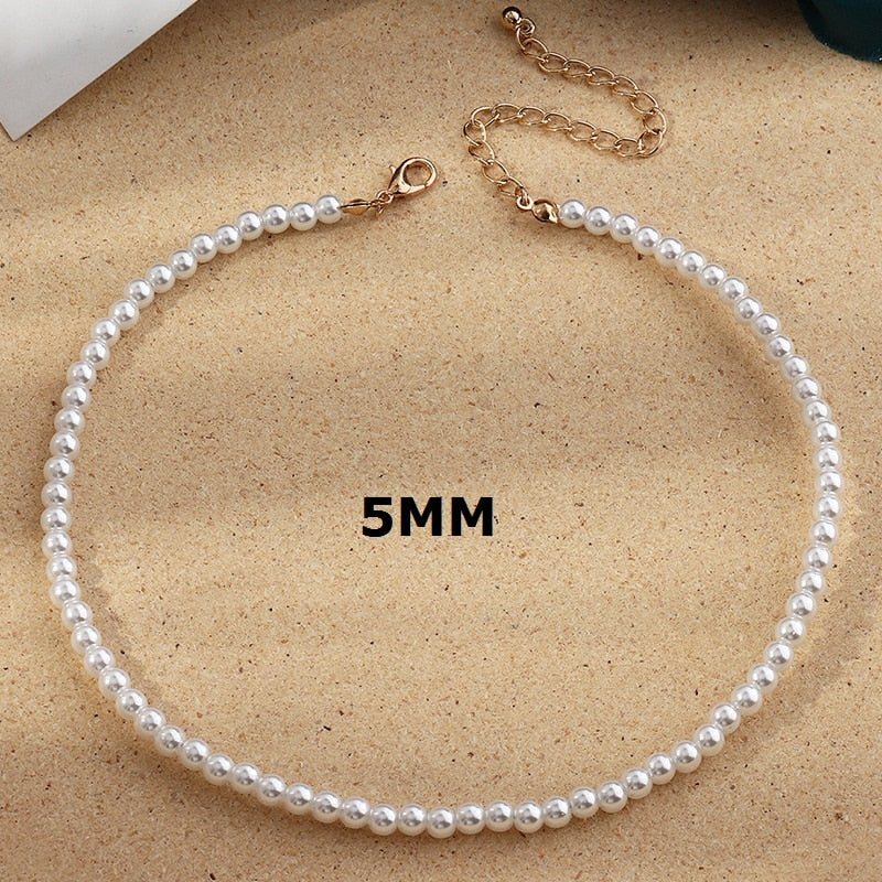 Vintage Imitation Pearl Choker Necklaces Chain Goth Collar For Women Fashion Charm Party Wedding Jewelry Gift Accessories Bijoux