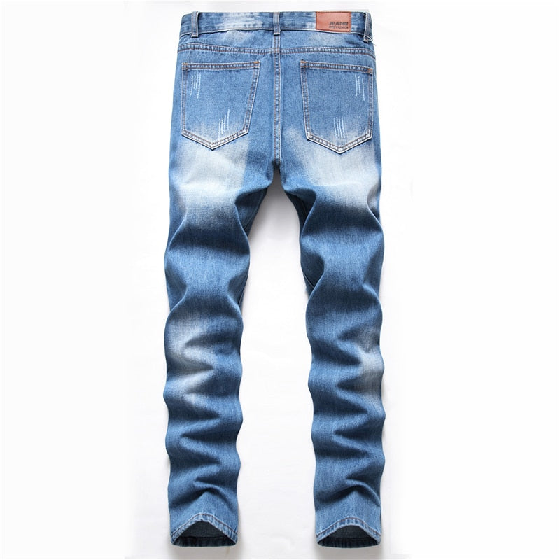 2022 Autumn New Fashion Retro Hole Jeans Men Pants Cotton Denim Trouser Male Plus Size High Quality Jeans