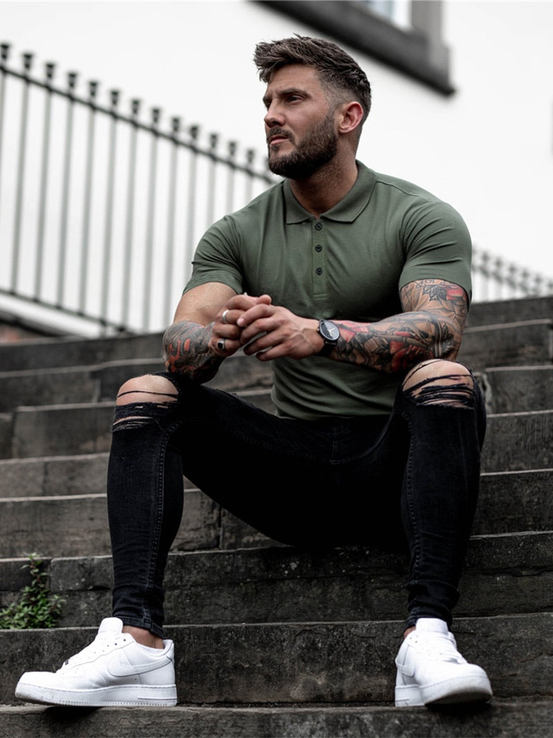 Brand Men Fashion Shirt New Fashion T Shirts Tops Short Sleeve Fitness Tshirt Cotton Mens Shirts Clothing Trend Casual T Shirts