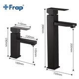 Frap New Square Black Bathroom Faucet Stainless Steel Basin Mixer Bathroom Accessories Tap Bathroom Sink Basin Mixer Tap Y10170