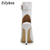 Eilyken 2022 Summer New Womens Ankle Boots Sandals High Quality PU Leather Buckle Strap Zip Stiletto Heels Plus Size 35-40 Shoes