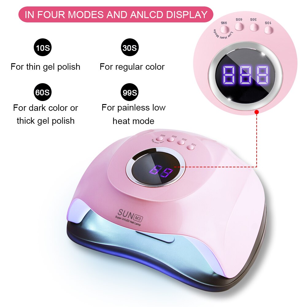 Brand New 180W UV Lamps For Nail Dryer 45 LED Hybrid Lamp For Fast Curing Gel Nail Polish Dryer Manicure Lamp Nail Art Tools